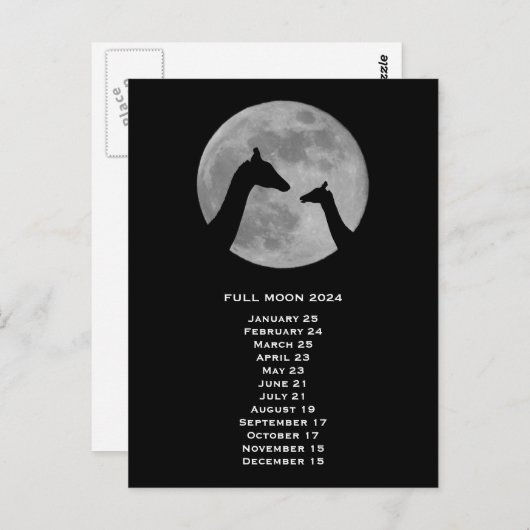 Vollmond 2024 US-Ostdatum Postkarte (Vorne/Hinten)