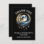 Vollmond 3D Himmelsstarre Nacht elegant Dankeskarte (Vorne/Hinten)