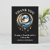 Vollmond 3D Himmelsstarre Nacht elegant DIY Dankeskarte (Stehend Vorderseite)