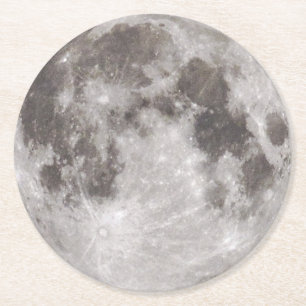Vollmond am Himmel Runder Pappuntersetzer