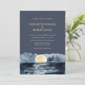 Vollmond am See Einladung zur Hochzeit (Stehend Vorderseite)