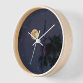 Vollmond, amerikanische Flagge und Palme Uhr (Winkel)