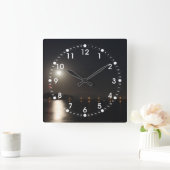 Vollmond-Anstieg Quadratische Wanduhr (Zuhause)