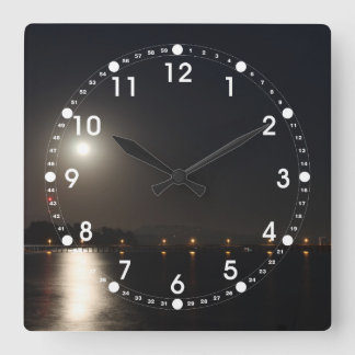 Vollmond-Anstieg Quadratische Wanduhr