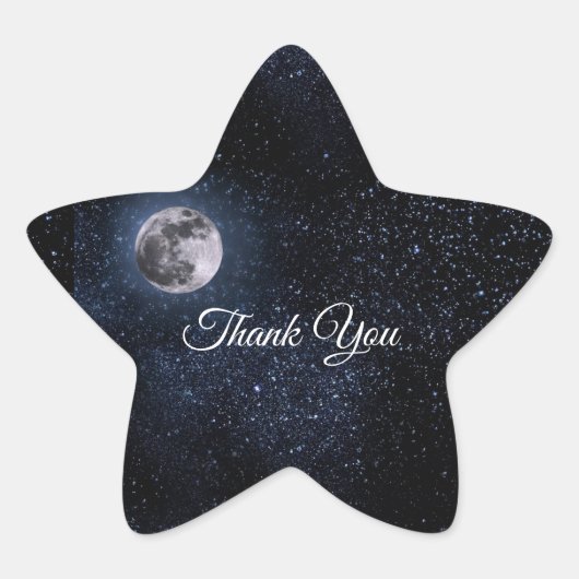 Vollmond Astrologie Stars Celestial Blue White Stern-Aufkleber (Vorderseite)