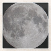 Vollmond Astronomie-Thema rund Glasuntersetzer (Vorderseite)