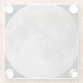 Vollmond Astronomie-Thema rund Glasuntersetzer (Rückseite)