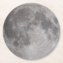 Vollmond Astronomie-Thema Runder Pappuntersetzer