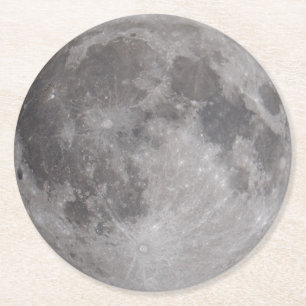Vollmond Astronomie-Thema Runder Pappuntersetzer