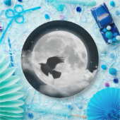 Vollmond auf Blue Suede mit Raven Pappteller (Party)