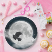 Vollmond auf Blue Suede mit Raven Pappteller (Party)