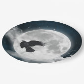 Vollmond auf Blue Suede mit Raven Pappteller (Schrägansicht)
