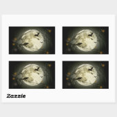 Vollmond auf Halloween-Aufkleber Rechteckiger Aufkleber (Blatt)