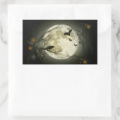 Vollmond auf Halloween-Aufkleber Rechteckiger Aufkleber (Tasche)