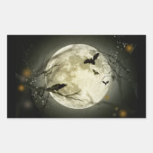Vollmond auf Halloween-Aufkleber Rechteckiger Aufkleber (Vorderseite)
