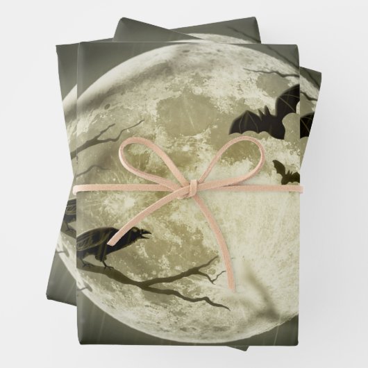 Vollmond auf Halloween Geschenkpapier Set (Beispiel)