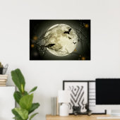 Vollmond auf Halloween-Poster Poster (Heimbüro)