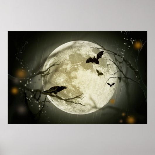 Vollmond auf Halloween-Poster Poster (Vorne)
