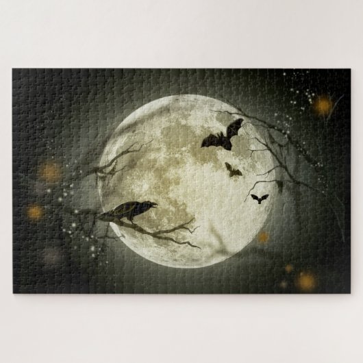 Vollmond auf Halloween Puzzle (Horizontal)