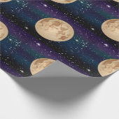Vollmond auf Starry Night Hand gezeichnet Geburtst Geschenkpapier (Ecke)