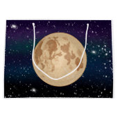 Vollmond auf Starry Night Hand gezogen Große Geschenktüte (Vorderseite)