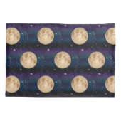 Vollmond auf Starry Night Hand gezogen Kissenbezug (Rückseite-Links)