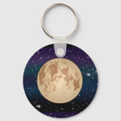 Vollmond auf Starry Night Hand gezogen Schlüsselanhänger (Vorderseite)