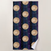 Vollmond auf Starry Night Hand gezogen Strandtuch (Vorderseite)