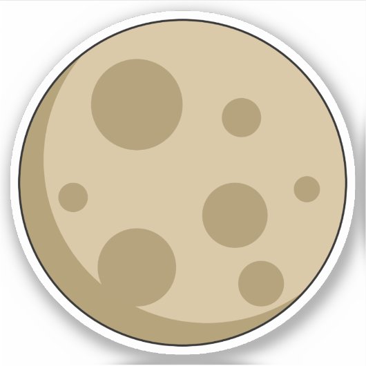 Vollmond Aufkleber (Vorderseite)