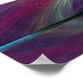 Vollmond Aurora am Ozean und an den Bergen Poster (Ecke)