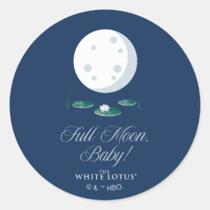 Vollmond, Baby! - Der weiße Lotus Runder Aufkleber