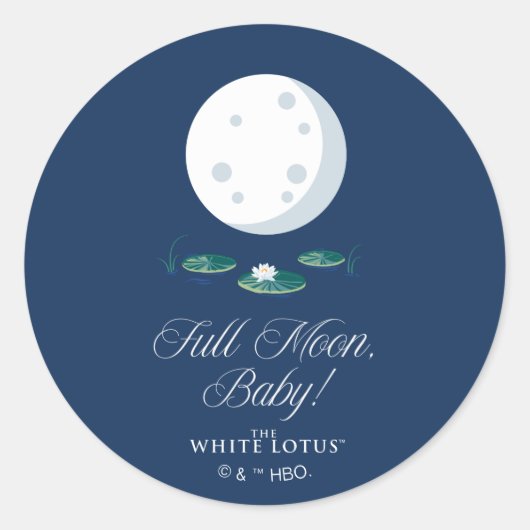 Vollmond, Baby! - Der weiße Lotus Runder Aufkleber (Vorderseite)