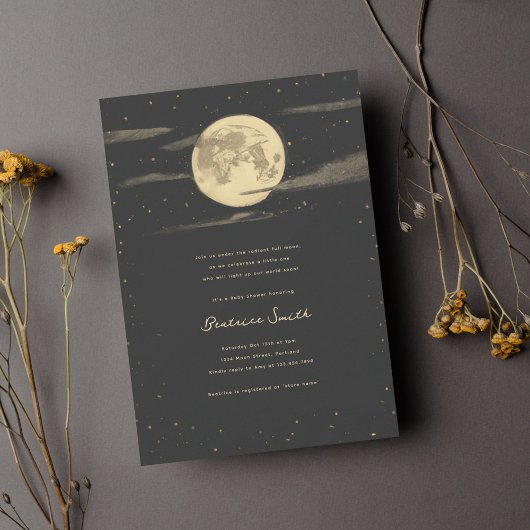 Vollmond-Babydusche Einladung