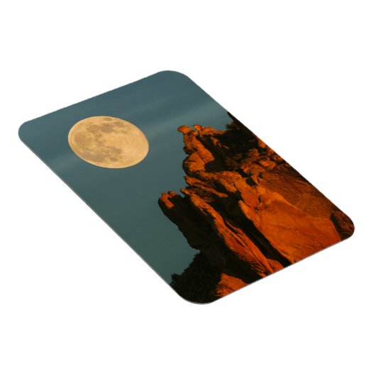 Vollmond | Basalt Cliffs Smith Rock Staat Park Magnet (Rechte Seite)