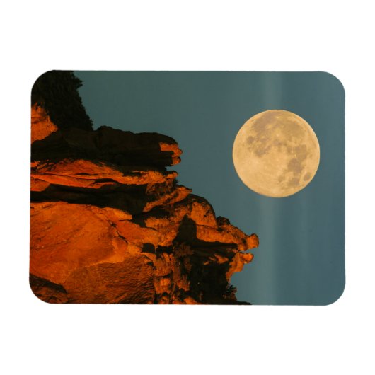 Vollmond | Basalt Cliffs Smith Rock Staat Park Magnet (Horizontal)