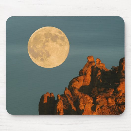 Vollmond | Basalt Cliffs Smith Rock Staat Park Mousepad (Vorne)