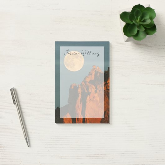 Vollmond | Basalt Cliffs Smith Rock Staat Park Post-it Klebezettel (Büro)