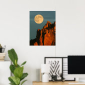Vollmond | Basalt Cliffs Smith Rock Staat Park Poster (Heimbüro)