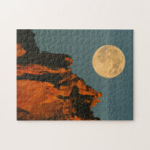 Vollmond | Basalt Cliffs Smith Rock Staat Park Puzzle (Horizontal)