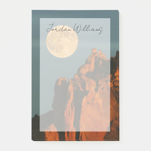 Vollmond | Basaltklippen Smith Rock State Park Post-it Klebezettel (Vorderseite)
