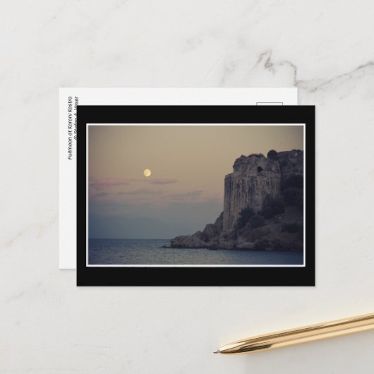 Vollmond bei Koroni Kastro - Postcard Postkarte (Vorderseite/Rückseite Beispiel)