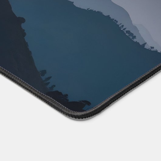 Vollmond Bergschuppen matt - Sonnenuntergang, Ruhe Schreibtischunterlage (Ecke)