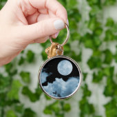 VOLLMOND BEWÖLKT BLAU SCHLÜSSELANHÄNGER (Hand)