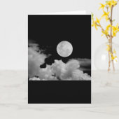 VOLLMOND BEWÖLKT SCHWARZWEISS KARTE (Gelbe Blume)
