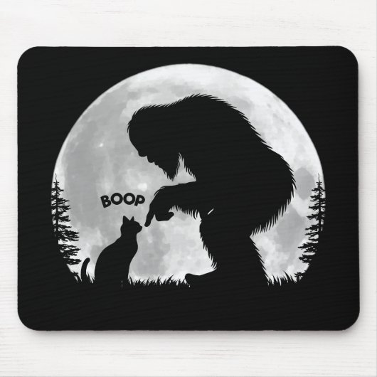 Vollmond Bigfoot Cat Boop Mousepad (Vorne)