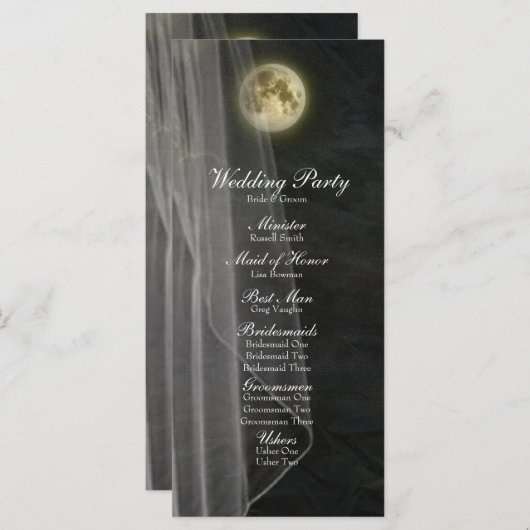 Vollmond Black Night Veil Wedding Programm (Vorne/Hinten)