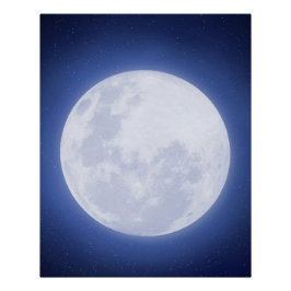 Vollmond Blauer Aura Glossgrün Poster