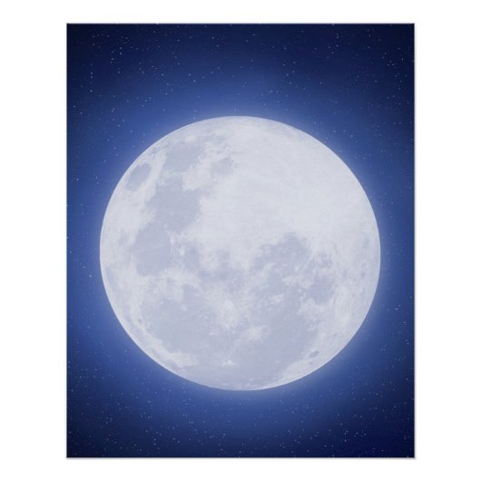 Vollmond Blauer Aura Glossgrün Poster (Vorderseite)