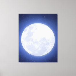 Vollmond Blue Aura gesteppte Canvas Print Leinwanddruck