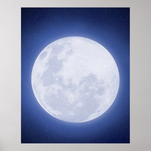 Vollmond Blue Aura Poster (Vorne)